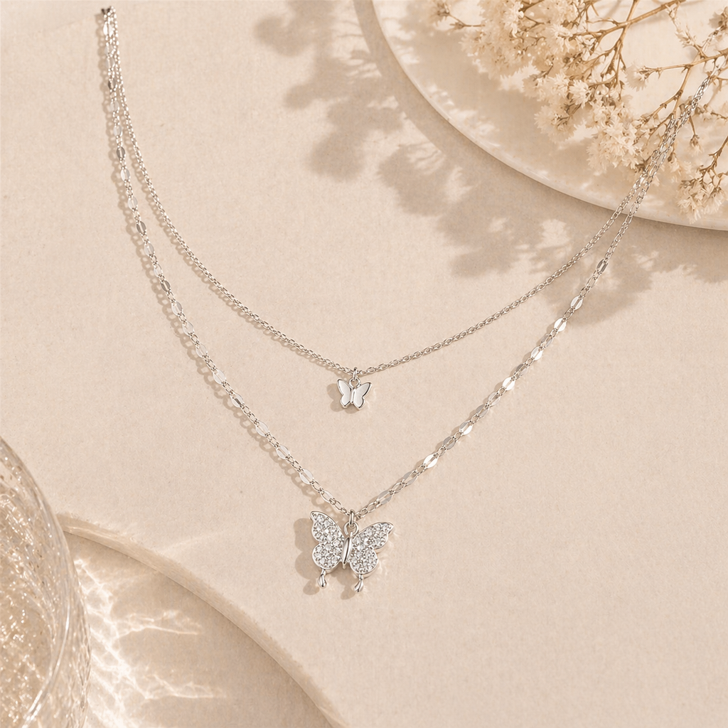 Butterfly Glow Layered Necklace