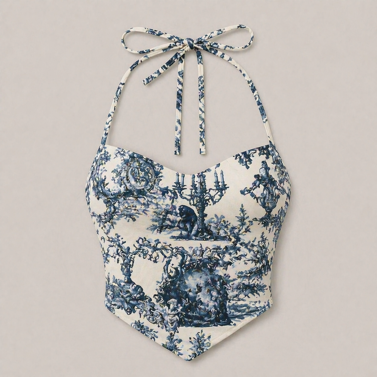 Vintage Floral Crop Top - Summer Bustier Top