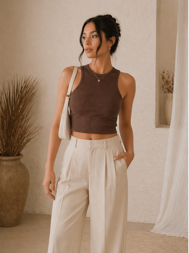 Essential Ribbed Tank Top – Slim Fit Crop