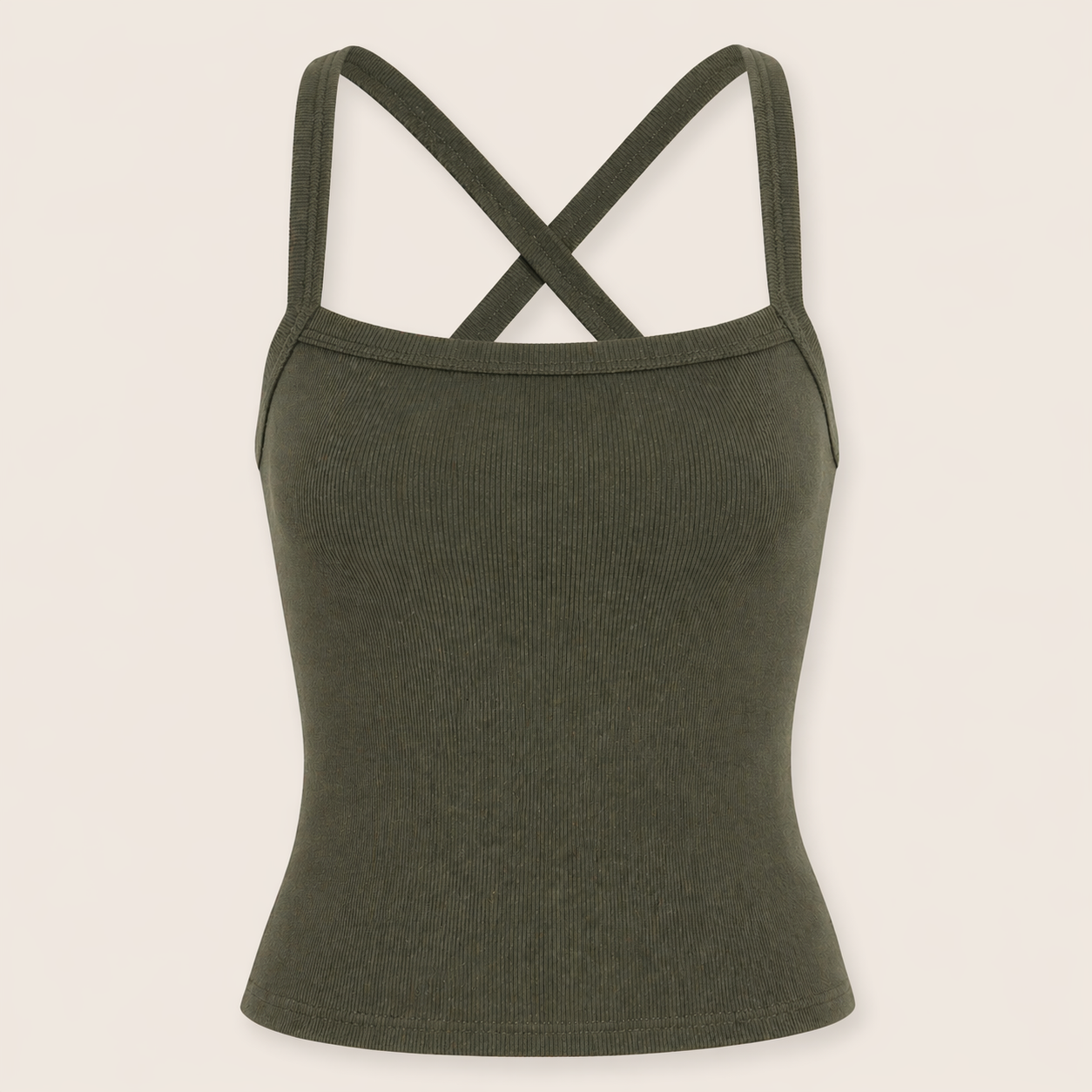 Cross Back Ribbed Tank Top