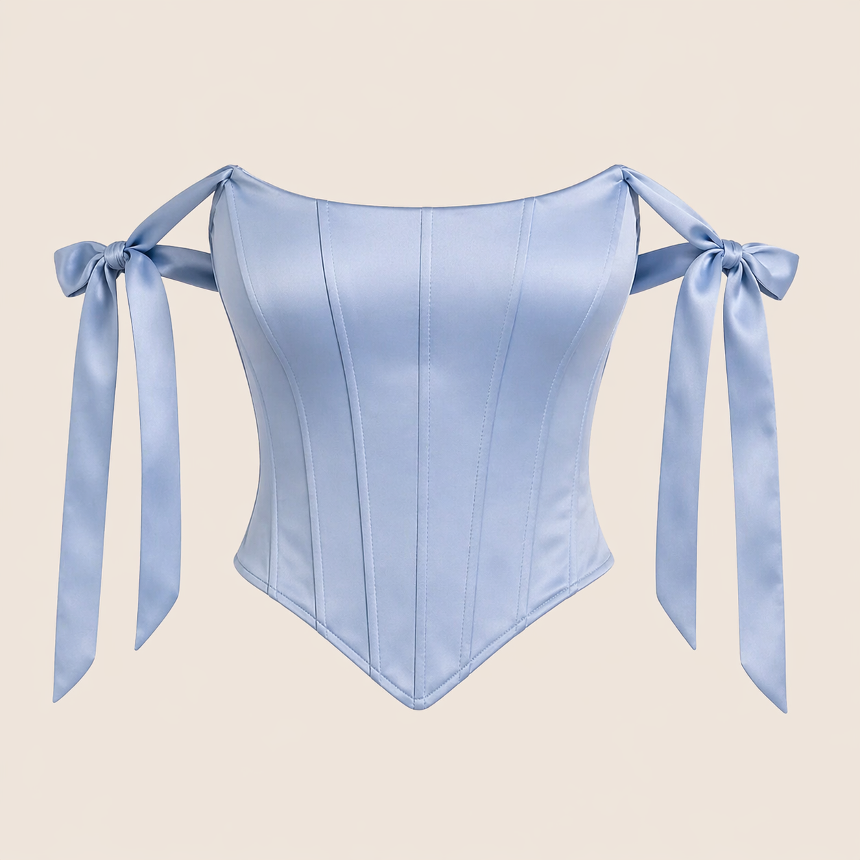 Satin Lace-Up Corset Top