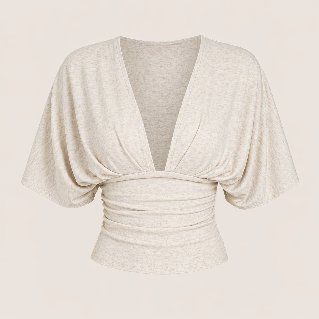 Soft Ruched V-Neck Top