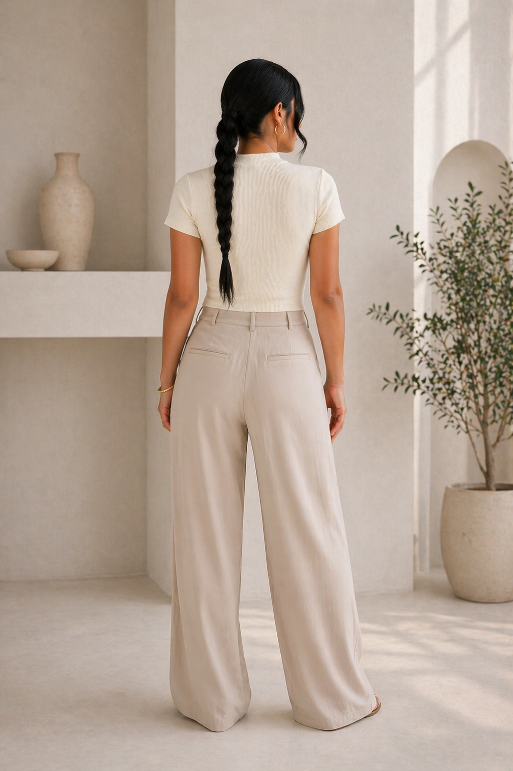 Ribbed High Neck Essential Top