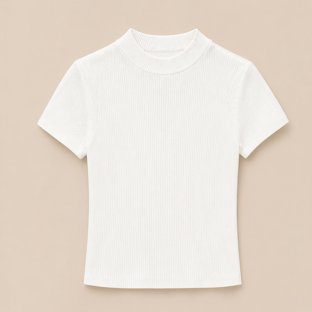 Ribbed High Neck Essential Top