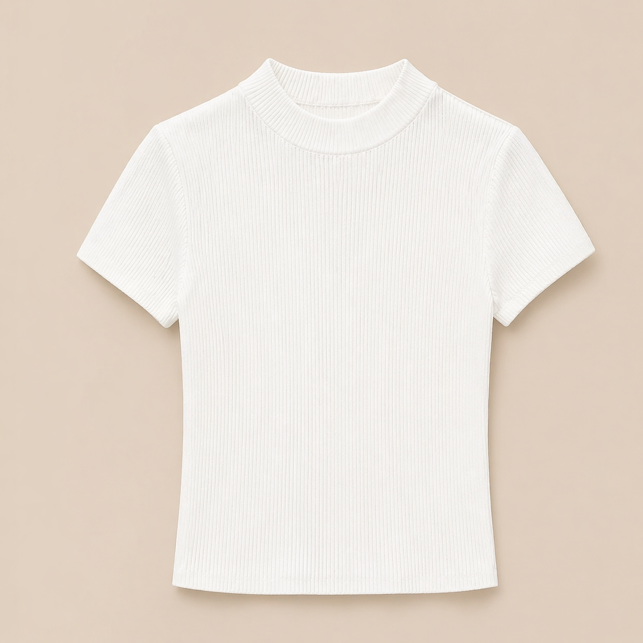 Ribbed High Neck Essential Top