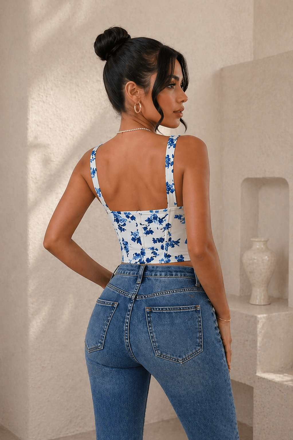 Blue Blossom Corset Top