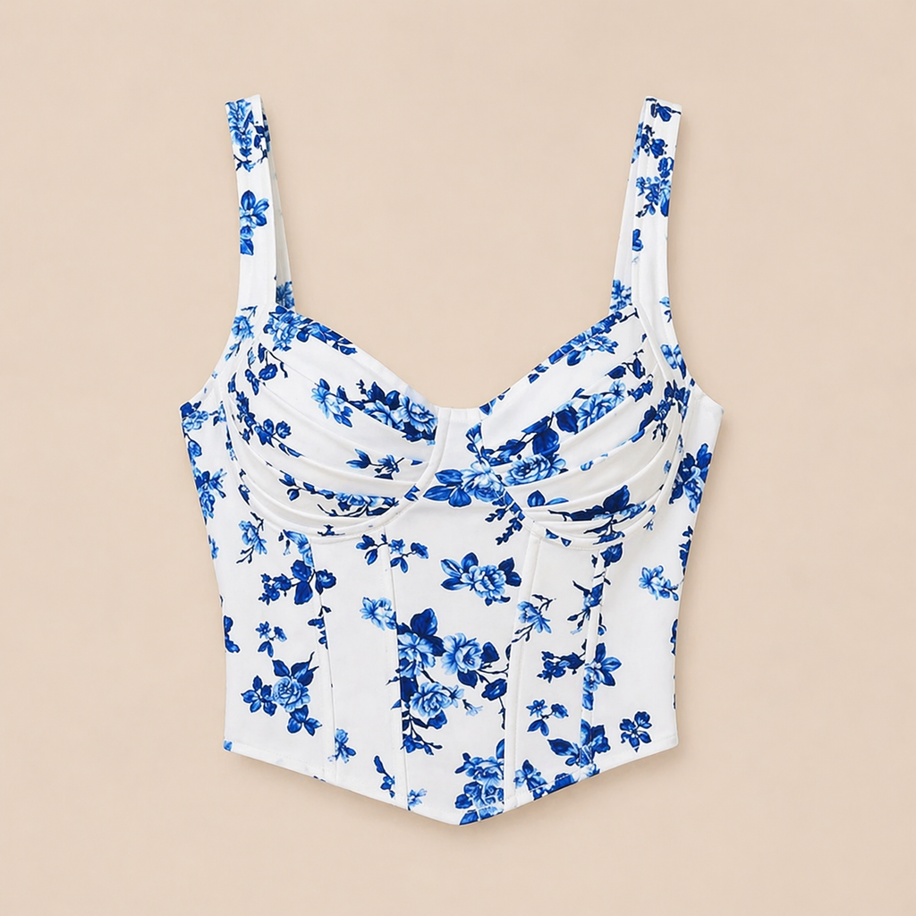 Blue Blossom Corset Top