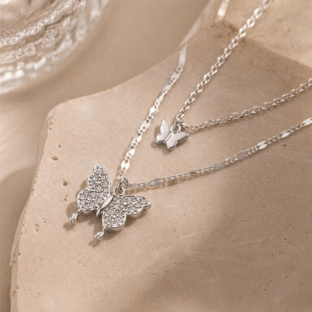 Butterfly Glow Layered Necklace