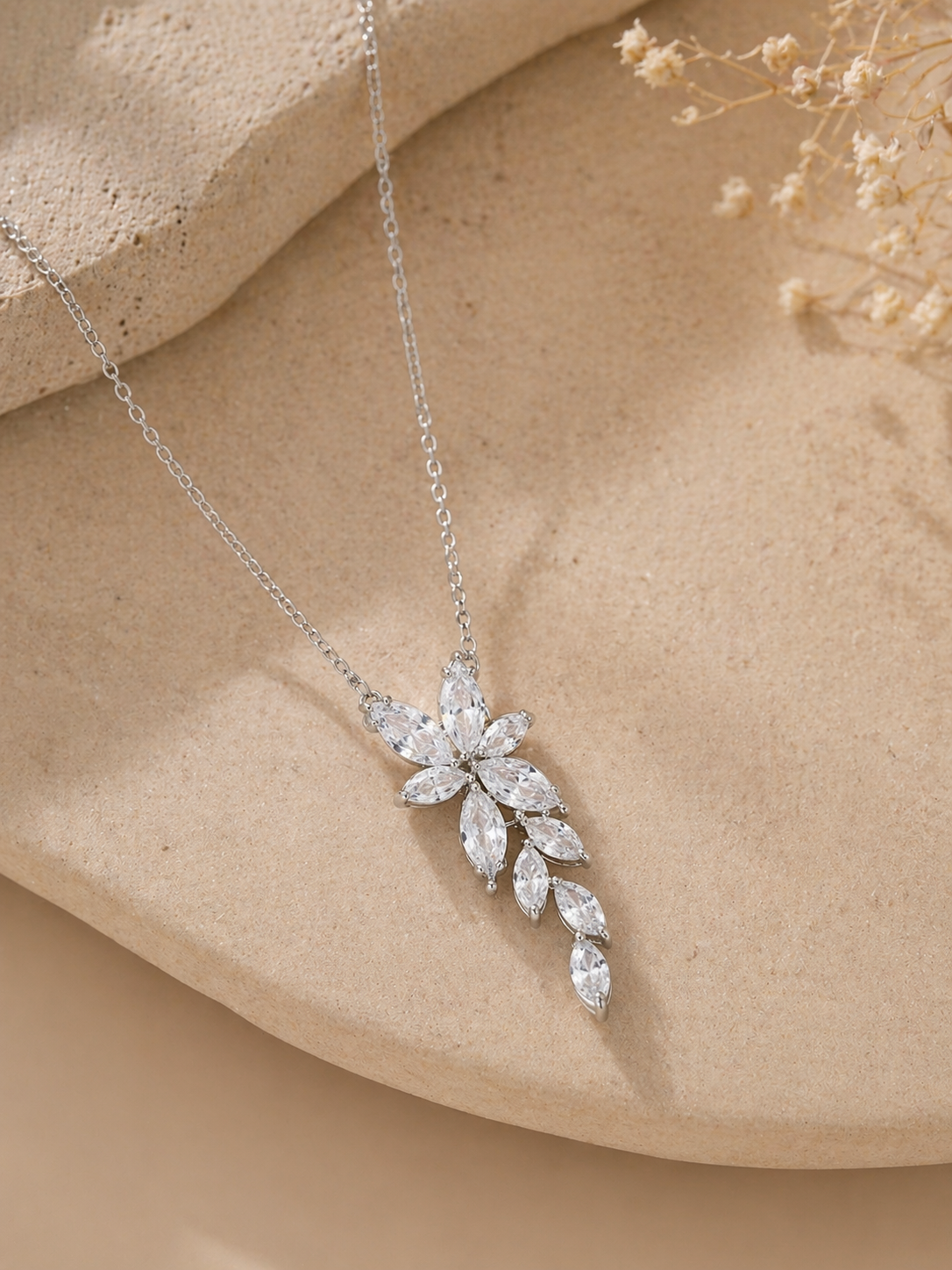 Crystal Bloom Drop Necklace