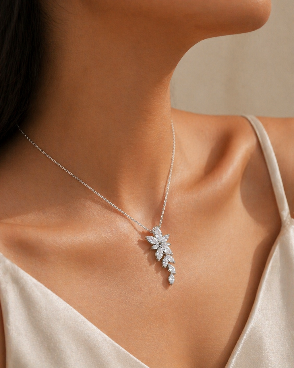 Crystal Bloom Drop Necklace