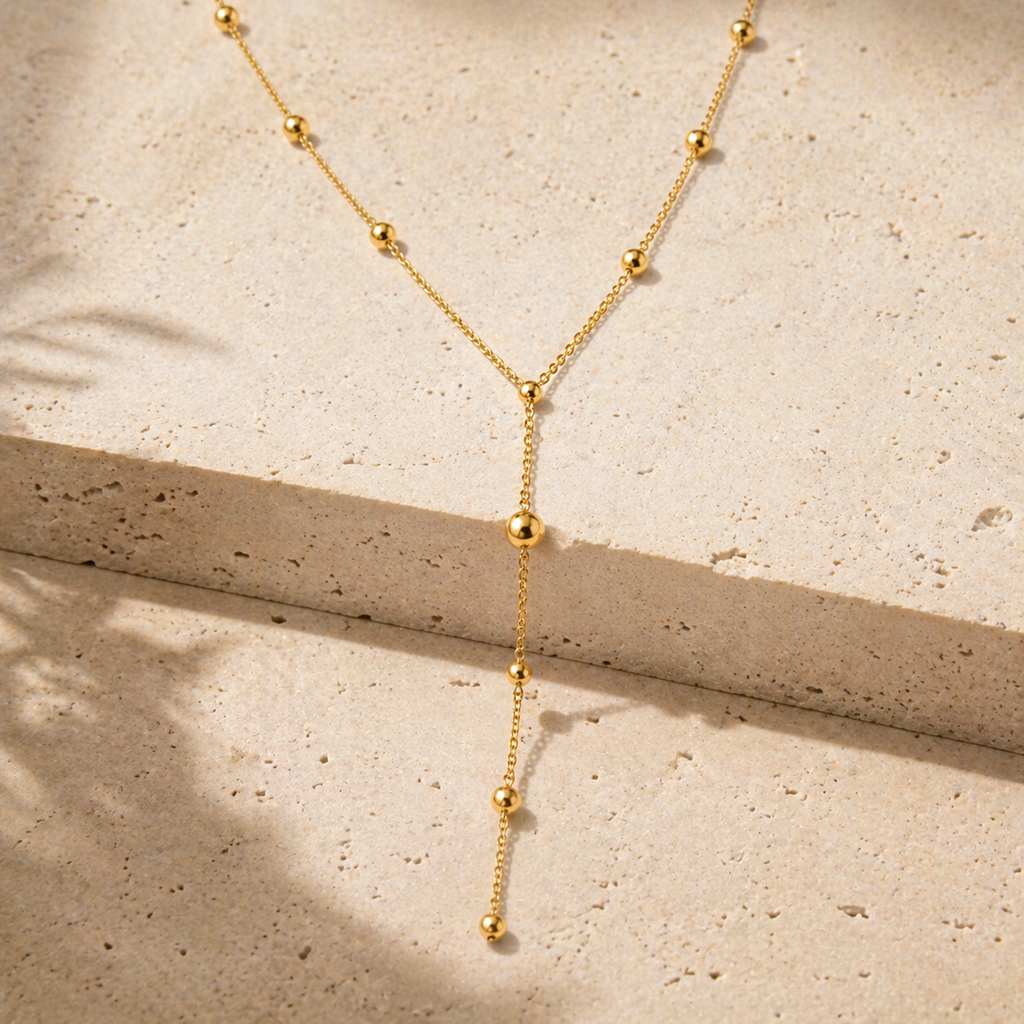 Golden Drop Charm Necklace