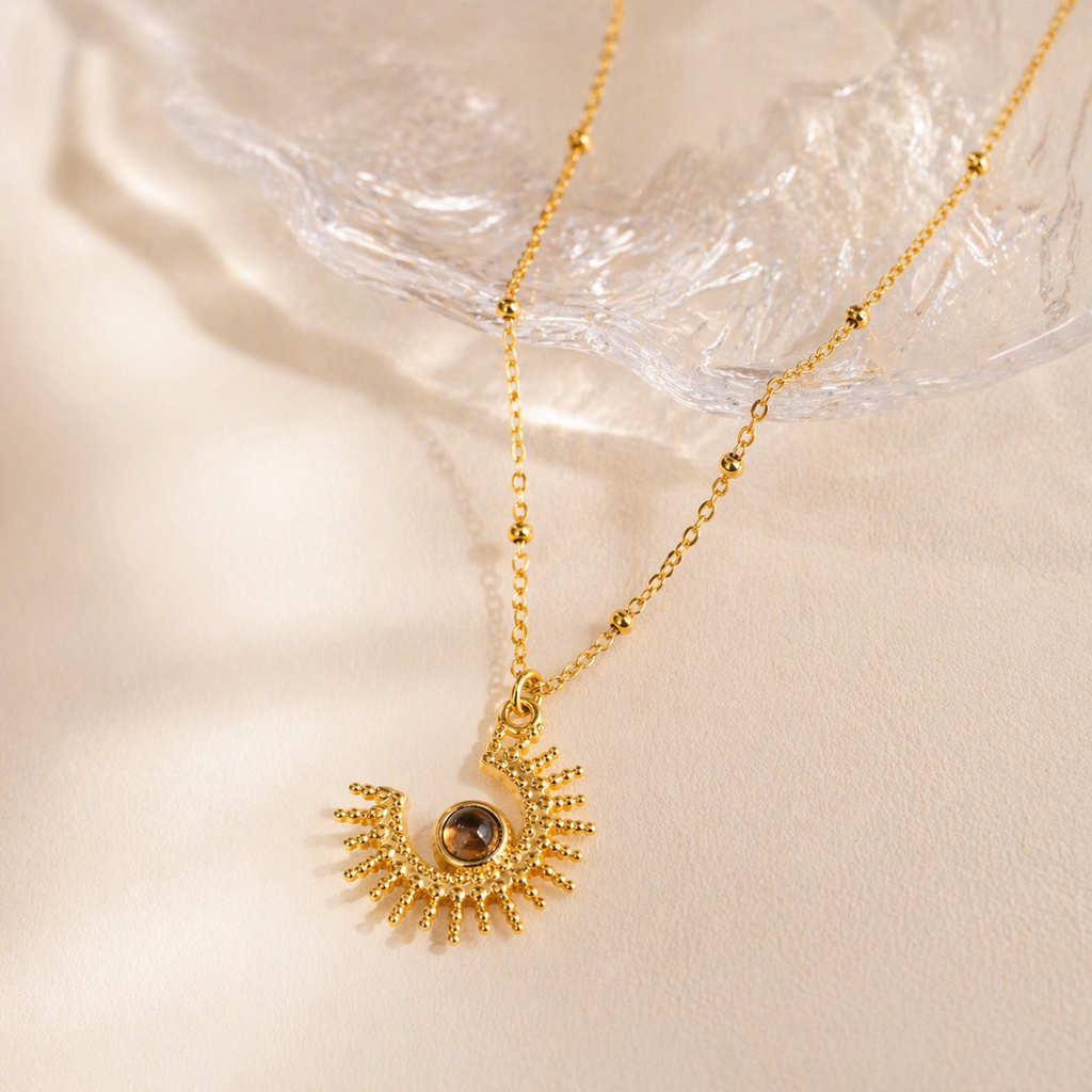 Golden Eye Moon Necklace
