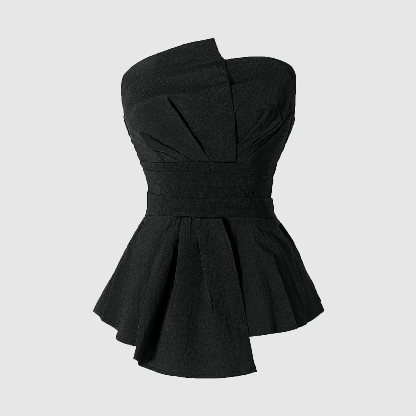 Elegant Strapless Peplum Top - Sculpted Fit